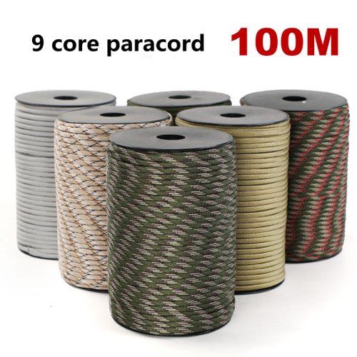 100 meter 50m 550 militaire standaard 9-core paracord touw van 4mm - Outdoor parachute cord voor overleving, tent, paraplu, lanyard en waslijn