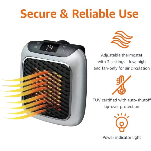 Imagen de Mini calentador más rápido para el hogar, ventiladores de calefacción para baño pequeño, calentador eléctrico de cerámica PTC montado en la pared con Control remoto para el hogar