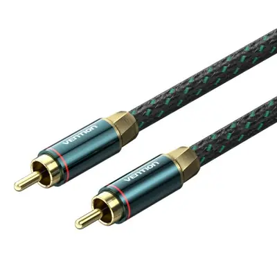 Image de Câble Audio Coaxial Hi-Fi Plaqué Argent RCA Mâle-Mâle