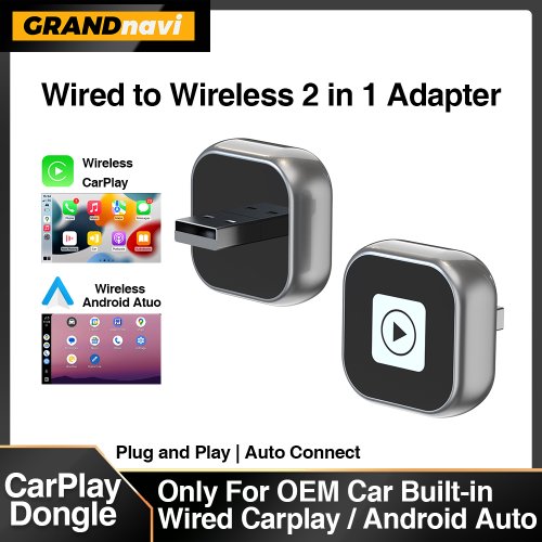 Immagine di Adattatore Wireless CarPlay e Android Auto USB Dongle Smart Mini Box Plug and Play Universale per Auto Volkswagen, Toyota, Nissan, Honda, Ford, Mercedes-Benz