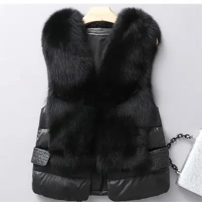 Image de Gilet Fourrure Fausse Renard - Élégant & Chaud