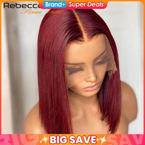 Image of Natural Straight Bob Lace Front Wig for Women – Brazilian Remy Human Hair, Middle Part, T-Part Lace, Easy Wear, Full Coverage
