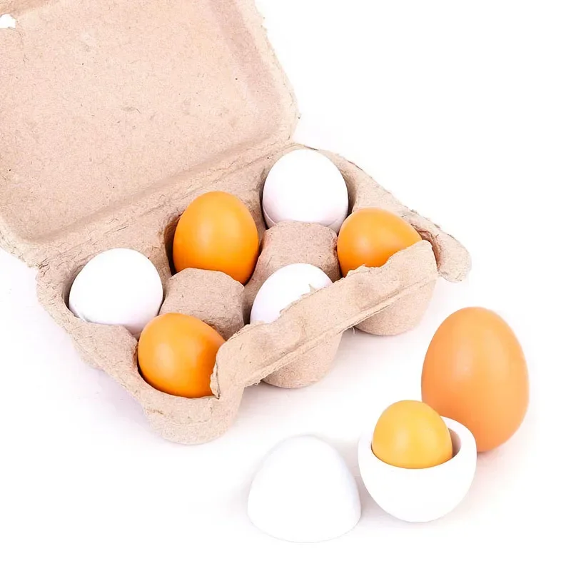 Imagen de Huevos de Madera para Juegos de Cocina - Juguetes Educativos DIY
