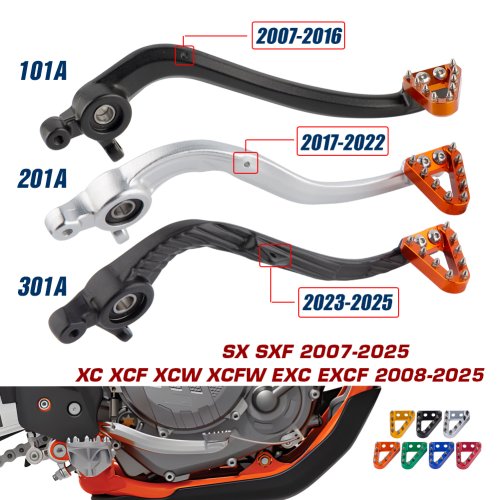 Imagen de Palanca de Freno de Pie Trasero Compatible con Motocicletas KTM SX, SX-F, XC, XC-F, XC-W, EXC, EXC-F, SMR450, Modelos 2007-2025, 125cc y 530cc