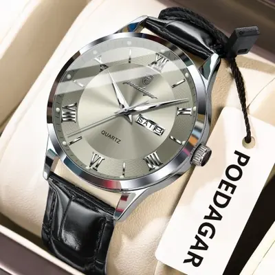 Image de Montre Homme Luxe Quartz - Cuir, Date & Semaine