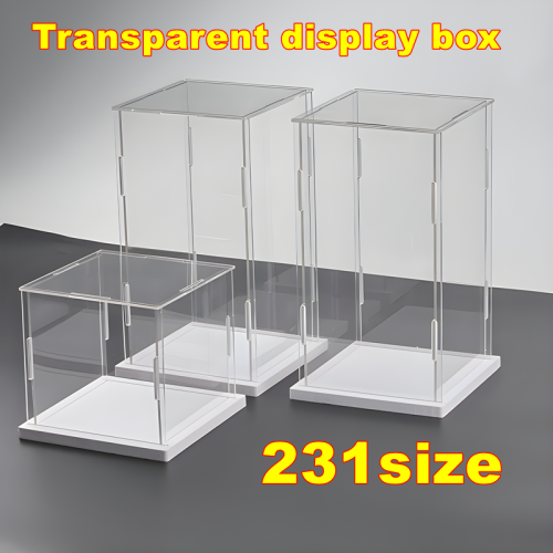 Imagen de Caja de Exhibición Acrílica Transparente Autoensamblable con Cierre Hermetico - Vitrina de Almacenamiento A Prueba de Polvo para Modelos de Coches, Juguetes y Colecciones
