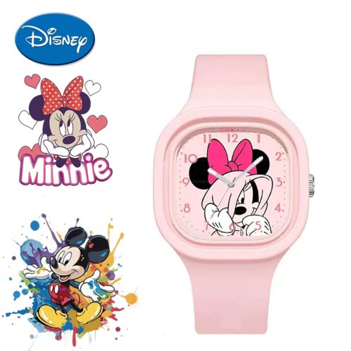 Image of Disney Mickey and Minnie Mouse Kids Watch – Cute Cartoon Design for Boys and Girls, Fashionable Timepiece for Primary School Children, Perfect Birthday Gift
