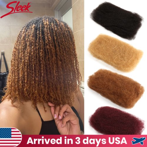 Immagine di Trecce Colorate da 20 Pollici in Capelli Umani Remy Biondo Dorato - Estensioni Afro Crespi Sfusi Senza Attacco, Ideali per Dreadlock Naturale