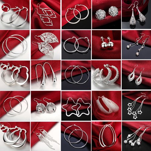 Imagen de Pendientes de Plata de Ley 925 con Diseño Circular Simple y Dije de Compromiso, Joyería Elegante para Mujer