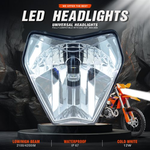Image of PowerZoneFor KTM 2024 EXC SXF XCW MX Dirt Bike Enduro Headlight Supermoto Fairing