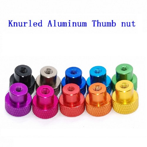 Zdjęcie 2-10szt M2 M3 M3.5 M4 M5 M6 Ślepy otwór Nakrętka ręczna Radełkowana aluminiowa nakrętka kciukowa do blokowania płomienia ze stopu aluminium Nakrętka ręczna dokręcająca