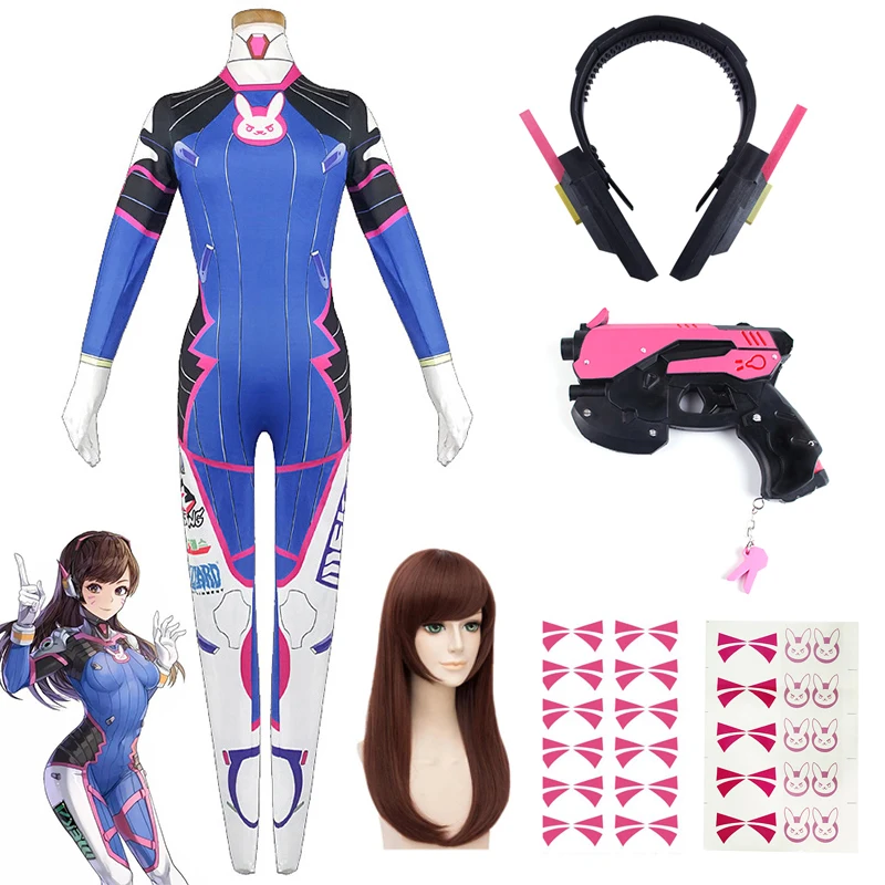 Immagine di Costume Cosplay D.Va Overwatch - Completo con Parrucca e Accessori