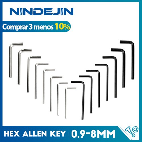 Image of 20-Piece L-Shaped Hex Key Set - Carbon Steel Allen Wrenches in Sizes 0.9mm to 8mm for Precision Repair and Assembly Tasks
