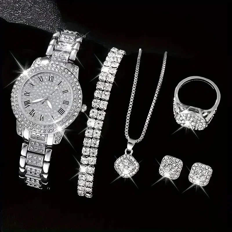 Immagine di Elegante Set di 6 Braccialetti Orologio Donna