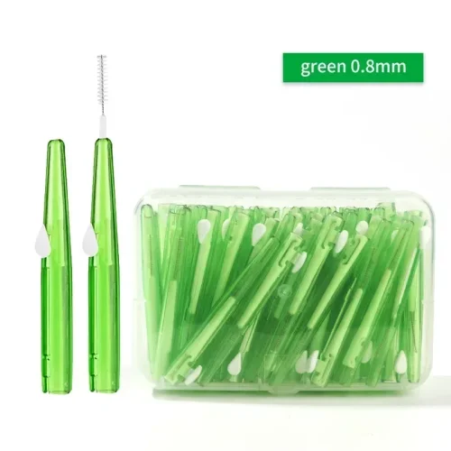 Immagine di 60 Pz/scatola Stuzzicadenti Dentale Spazzolino Interdentale 0.6-1.5Mm Pulizia Tra I Denti Igiene Orale Ortodontico I Forma di Filo Interdentale