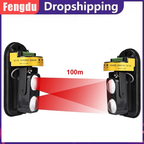 Afbeelding van Onzichtbare Bundelbarrière Actieve Detectie Digitale Puls Infraroodsensor 100M Waterdicht Ir Alarm