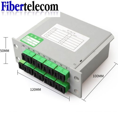 Imagen de Divisor de fibra óptica 1-2 1-4 1-8 1-16 SC APC Caja de casete Tipo enchufable Divisor óptico