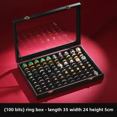 Image de Boîte à Bagues Velours - 100 Cases de Rangement