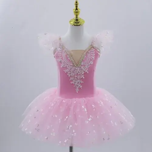 Image de Robe de Ballet Rose Paillettes pour Fille