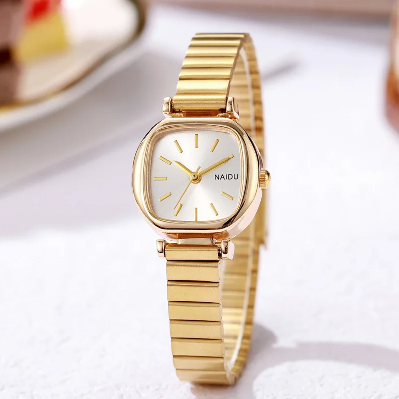 Imagen de Reloj de Pulsera Cuadrado Pequeño para Mujer, de Marca, Cuarzo con Correa de Acero Inoxidable Ajustable, Diseño Elegante y Moderno, Ideal como Regalo de Lujo