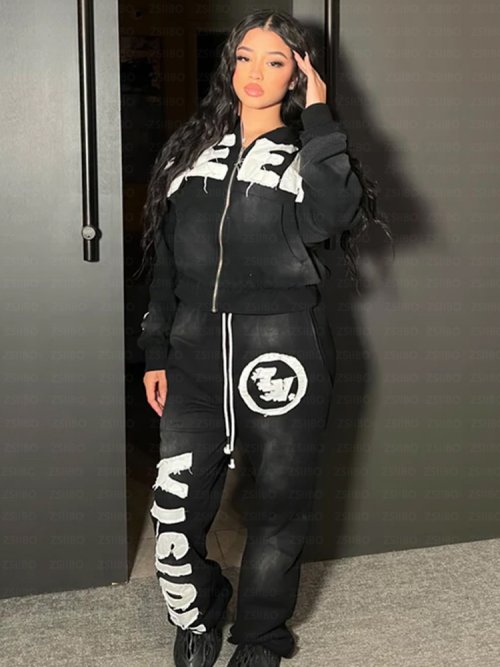 Afbeelding van Y2K Grunge Ster Vest & Broek Set