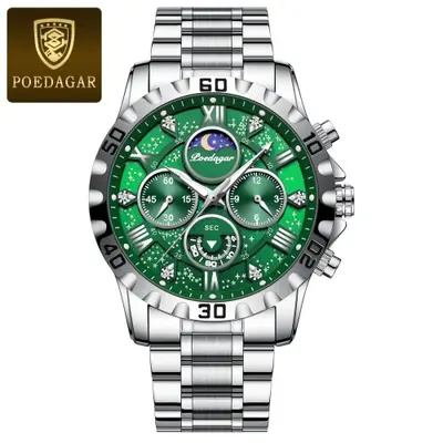 Image de Montre Homme Sport Luxe Étanche - Acier Inoxydable & Chronographe