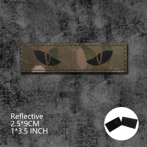Afbeelding van Glow in The Dark Patches Cat Devil's Eyes Tactische Patch Combat Hook Bevestigingsmiddelen Ranger Motorcycle Biker Tags Operator Emblem