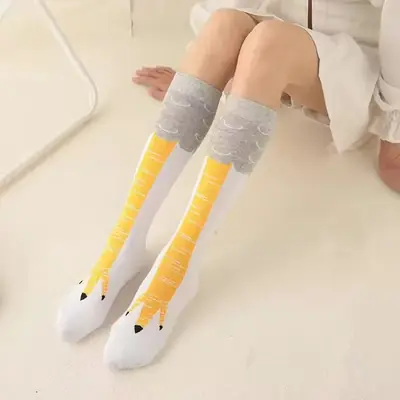 Chaussettes Hautes 3D Poulet Drôle - Cosplay & Mode