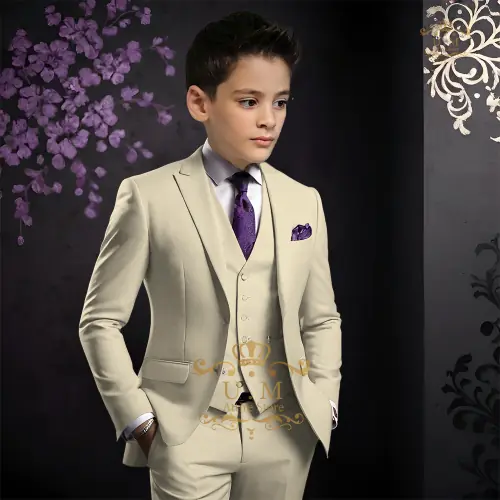 Image de Costume de Mariage Élégant pour Garçon - 3 Pièces