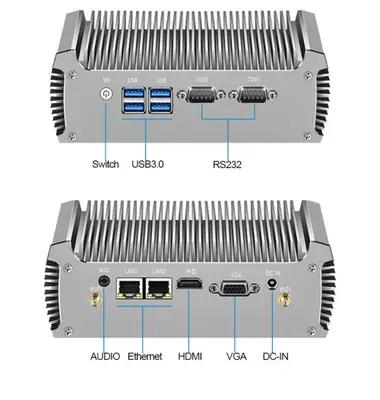 Image de Mini PC Industriel Sans Ventilateur, Double LAN, 2 Ports COM, Core i5/i3/Celeron