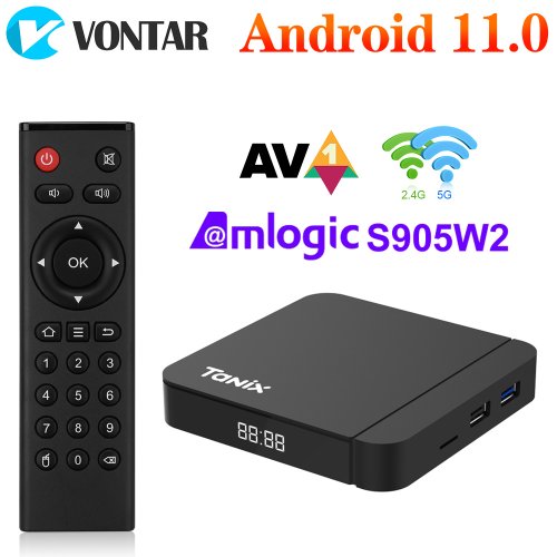 Imagen de Box TV Inteligente Tanix W2 con Android 11, Procesador Amlogic S905W2, 4GB RAM y 64GB de Almacenamiento, Soporte AV1, Wi-Fi Dual Band, Reproductor Multimedia para TV 4K