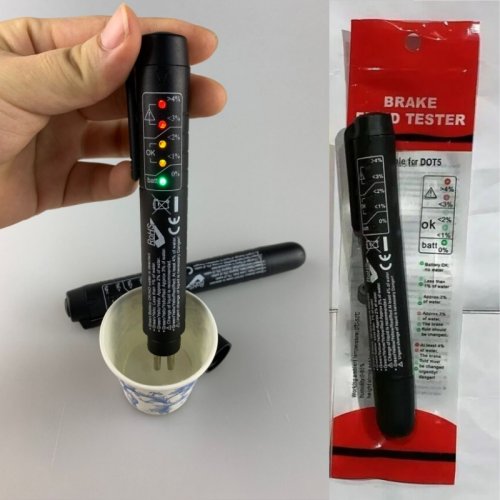 Imagen de Analizador de Humedad para Líquido de Frenos con 5 Luces LED: Herramienta de Diagnóstico Automotriz Precisa y Portátil