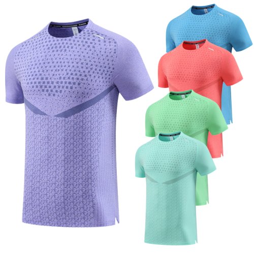 Afbeelding van Ademende 3D-geprinte Gymshirt voor Heren – Korte Mouwen, Sneldrogend Nylon T-Shirt voor Hardlopen, Outdoor Joggen en Training