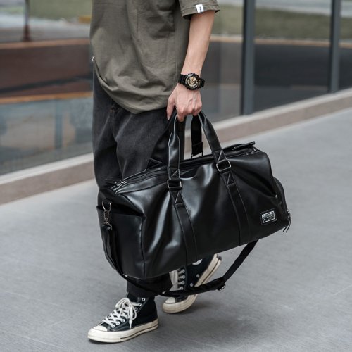 Bild von Mate Elan Herren Reisetasche aus echtem Leder – Wasserdichte Vintage Weekender mit Schuhbeutel für Übernachtung, Fitnessstudio, Sport und Handgepäck