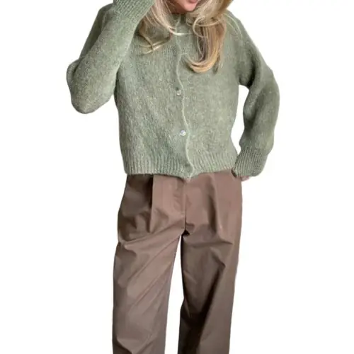 Image de Cardigan Tricoté Vintage Col Roulé - Style Y2K