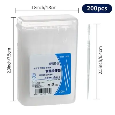 Image de Cure-Dents Jetables Ultra-Fins - 200 Pièces