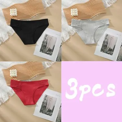 Image de 3 Pièces Sous-Vêtements Femme en Coton - Sexy & Confortable