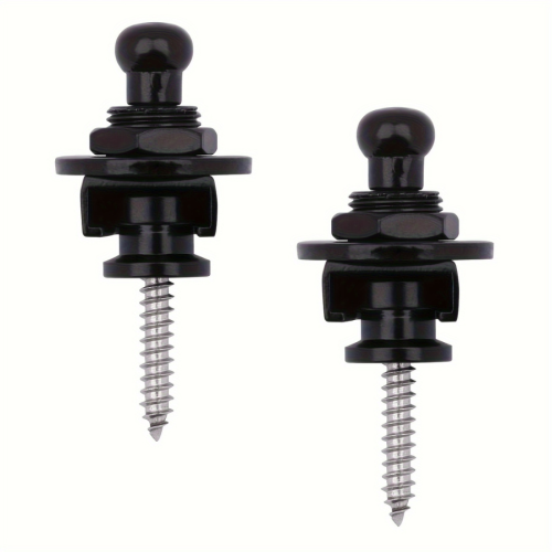 Chitarra in Lega Premium da 2 Pezzi con Cinghia di Bloccaggio Oro e Nero: Design Sicuro ed Elegante per Chitarra Acustica, Elettrica e Basso