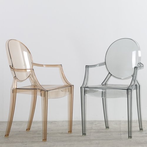 Imagen de Silla Nórdica Transparente con Reposabrazos - Diseño Moderno y Elegante