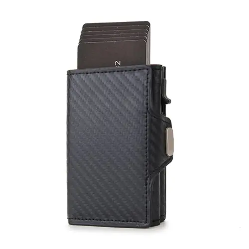 Image de Portefeuille Homme RFID Luxe Cuir Microfibre Pop-Up