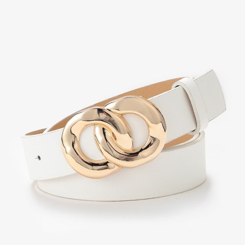 Imagen de Cinturón de Cuero PU para Mujer en Blanco, Negro y Marrón – Cinturones de Moda de Alta Calidad con Diseño Vaquero y Ajuste Perfecto