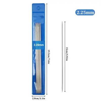 Image de Aiguilles à Tricoter Acier Inoxydable 5 Pièces
