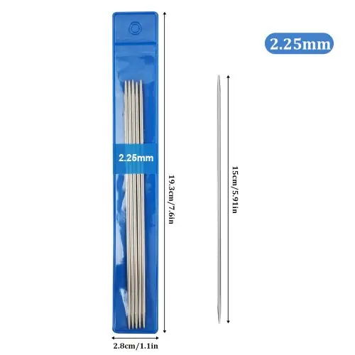 Image de Aiguilles à Tricoter Acier Inoxydable 5 Pièces