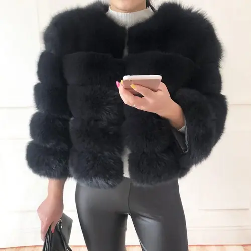 Image de Manteau en Fourrure Véritable Hiver 2024 - Style Élégant & Chaud