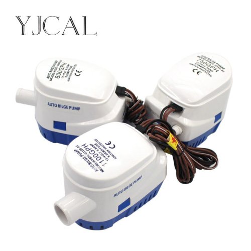 Imagen de Bomba de Agua Eléctrica Sumergible Automática para Sentina, 600-1100 GPH, 12V/24V DC, Ideal para Hidroaviones, Barcos Civiles y Embarcaciones Domésticas