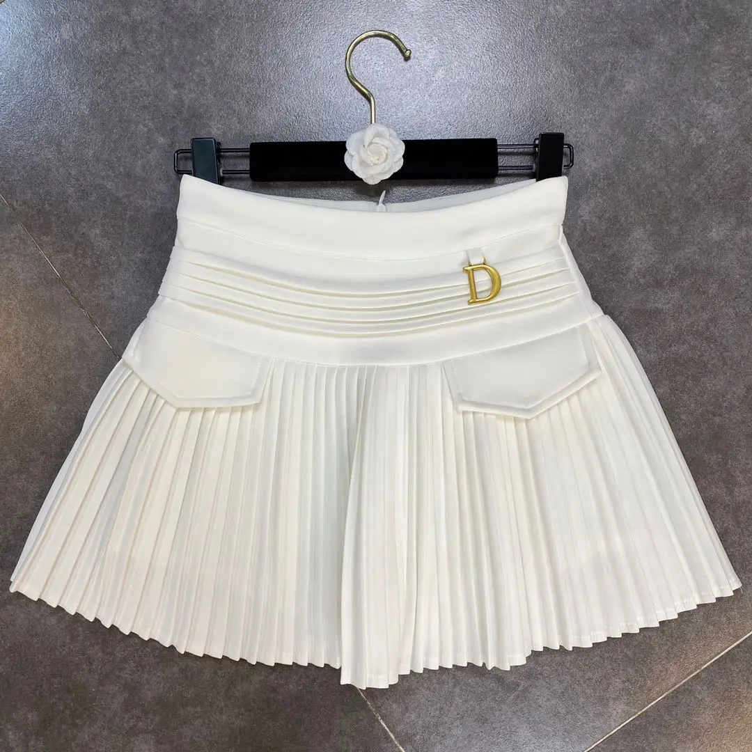 Image of 2024 Spring Summer High Waist Mini Pleated Skirt for Women – Slim Fit A-Line Streetwear Fashion in Korean Kawaii Style