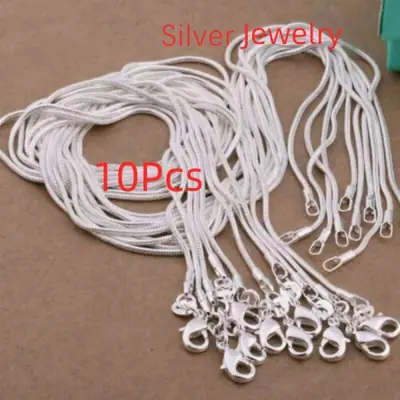 Image de Collier Chaîne Serpent en Argent Sterling 925 - Lot de 10 Pièces