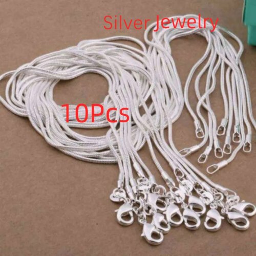 Image de Collier Chaîne Serpent en Argent Sterling 925 - Lot de 10 Pièces