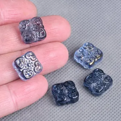 Image de Perles Carrées en Verre 14mm - Artisanat & Bijoux DIY
