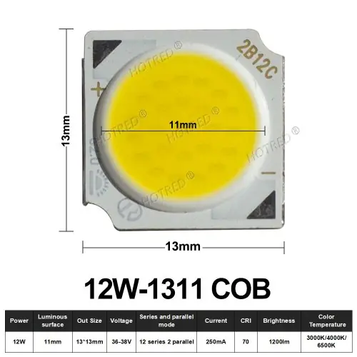 12W 13-11mm COB